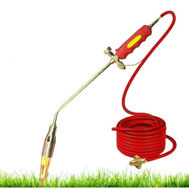 2025 New Propane Torch Weed Burner Kit, High Output 1,900,000 BTU Portable Propane Torch Gun Weed Burner 16.4ft Hose With Push Button Igniter for Weeds, Garden (Nozzle diameter: 1.2in, 4Ft Tube)