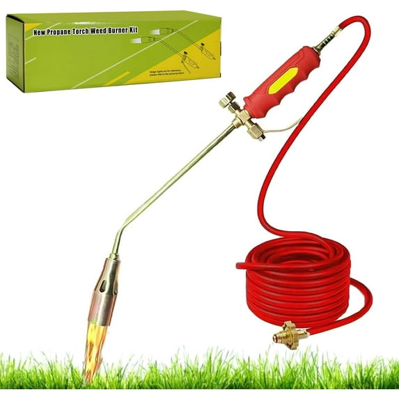 2025 New Propane Torch Weed Burner Kit, Portable Propane Torch Weed Burner 4ft Hose With Push Button Igniter for Weeds, Garden (15.75Inch)