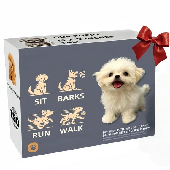2025 New Realistic Robot Dog, Nicco Robot Dog, Nicoo My Smart Interactive Realistic Robots Dogs Puppy That Acts Like A Real Dogs - Walking, Barking, Tail Wagging for Pet Lovers (Bichon Frise)