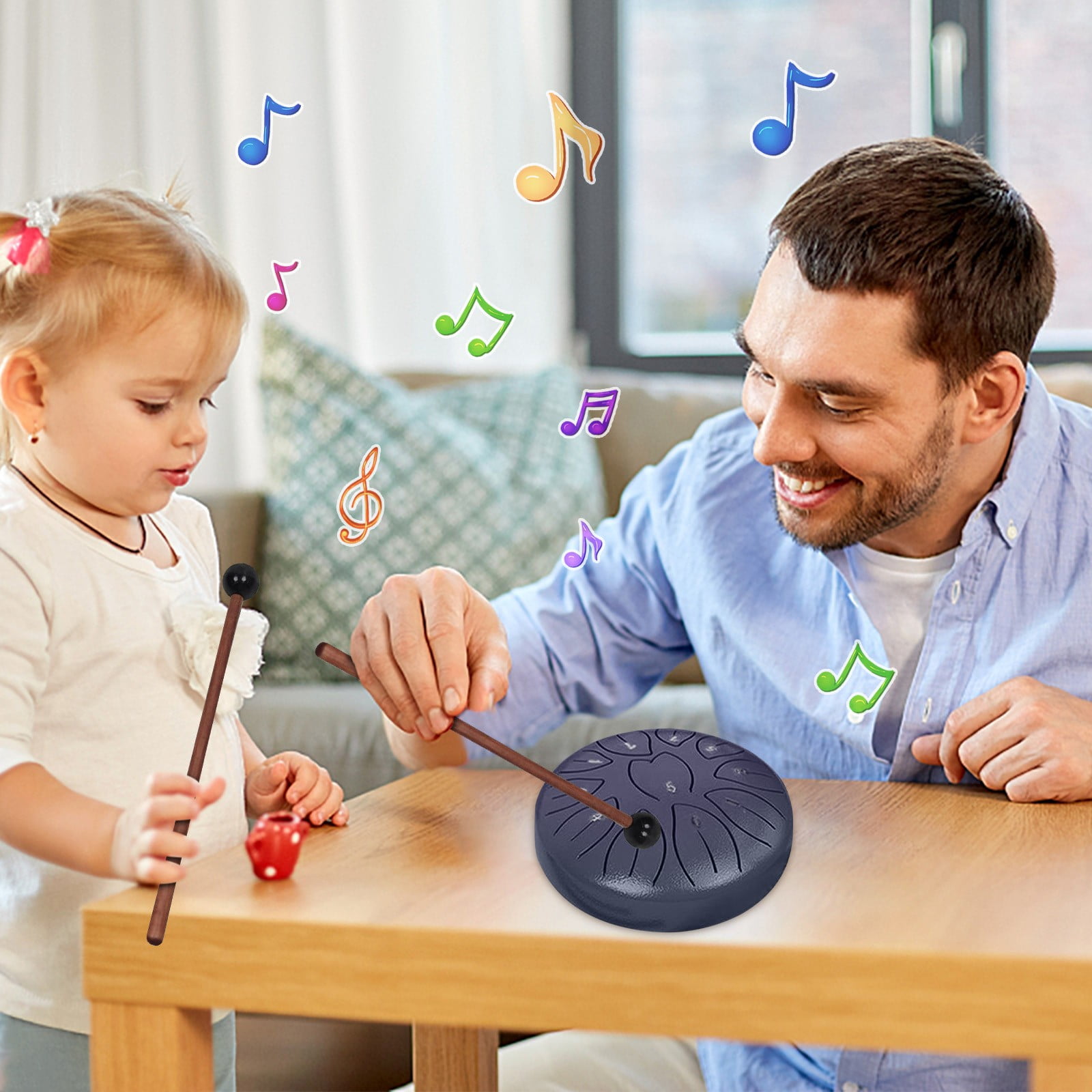 Rain Drum For Garden,6Inch 11 Note Outdoor Steel Tongue Drum,Children's Handpan Sonodrum Glockenspiel Instrument,Soothing Rhythms,Small Size,Stable Timbre,Easy To Learn,For Yoga Performances Gifts
