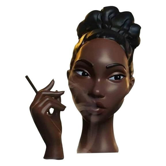 2025 New Resin Head Incense Burner! Black Woman Ornament,Elegant Head Incense Burner Black Women,Head Scents Burner Black Women,Head_scents Incense Holder For Bedroom,Living Room,Home Decor Gifts