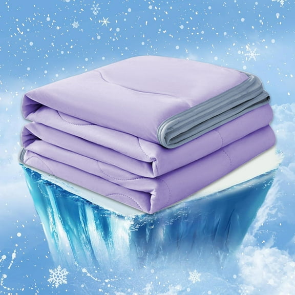 2025 New Rest Cooling Comforters, Cooling Blankets for Hot Sleepers & Night Sweats, Cool Throw Blankets for Bed Pouch Sofa, Summer Cold Blankets for Sleeping Ice Blankets, 59.1×39.3In Purple, 1 Pack