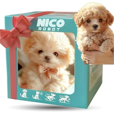 2025 New Robot Dog, Robot Puppy That Acts Like A Real Puppy, Nicoo - My Realistic RoboticPuppy, Nico DogRobot for Adults, Ai Nicco RobotDog - Walking, Barking, Tail Wagging (Bichon Frise)