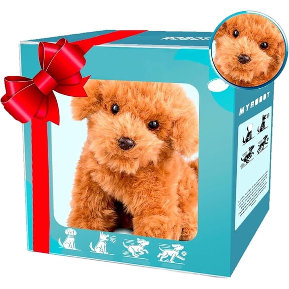 2025 New Robot Dog That Acts Like a Real Puppy Walking Stuffed Dog, Walking, Barking, Tail Wagging, Christmas Gifts for Grandkids
