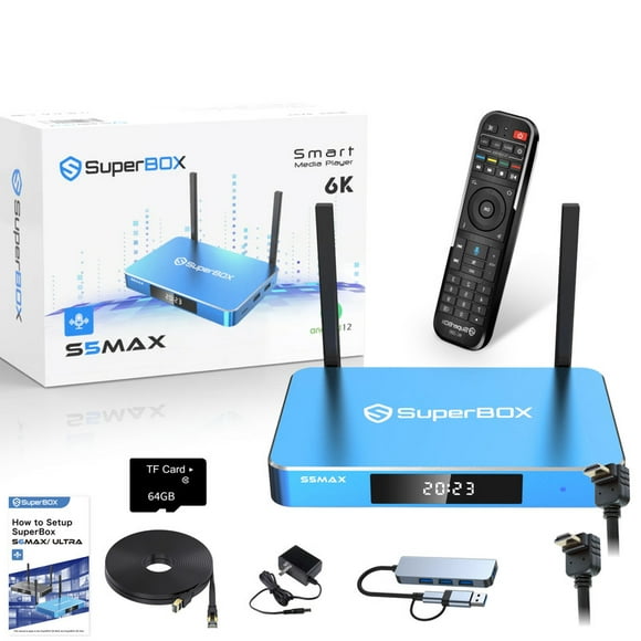 2025 New S5max 6K HD Superbox Fully Loaded,S5 Max S6ultra/S6max with Smart Voice Remote Control Dolby Audio Wi-Fi 6 Connectivity