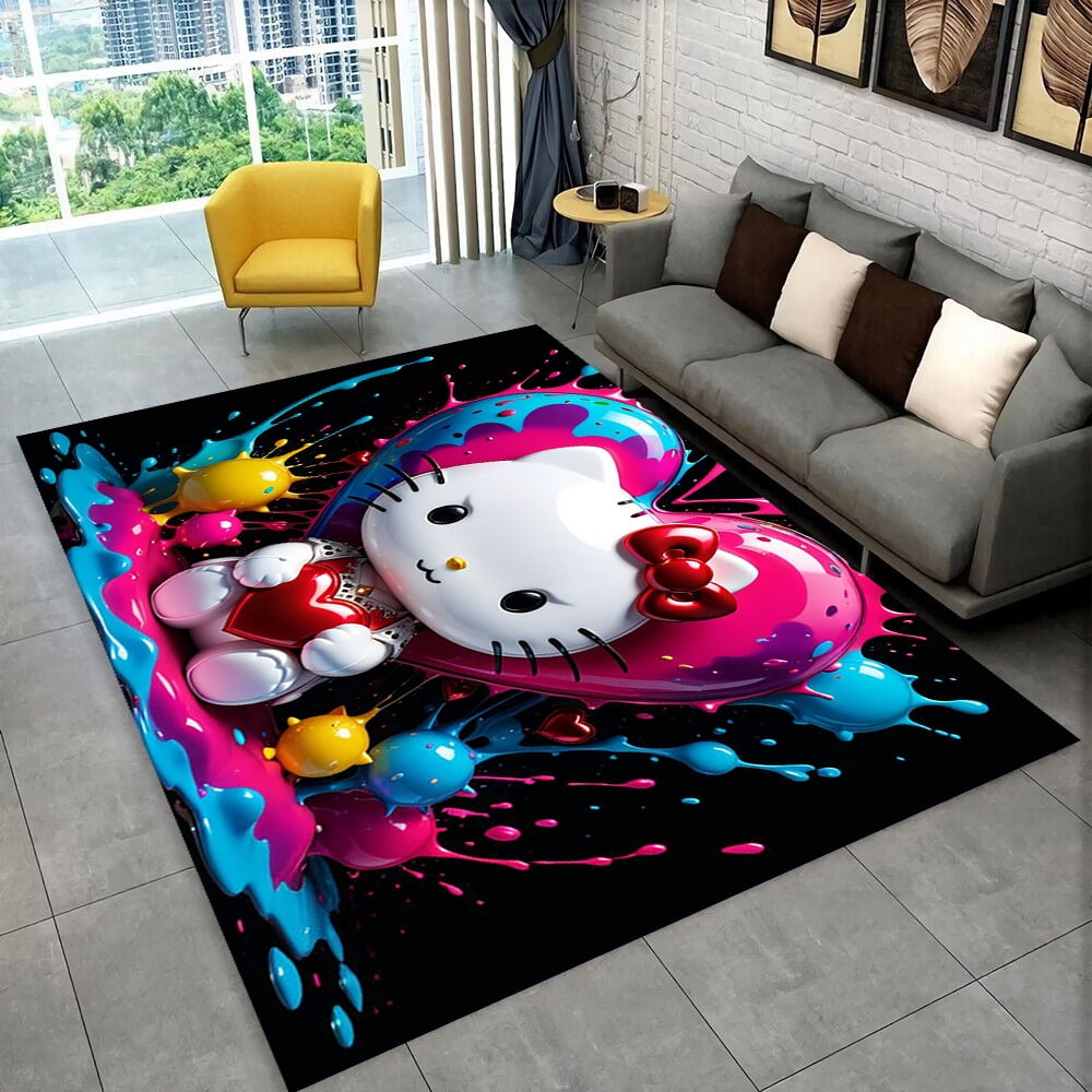 2025 New Sanrio Hello Kitty Cat Cartoon Girl Gift Rug Carpet for Living