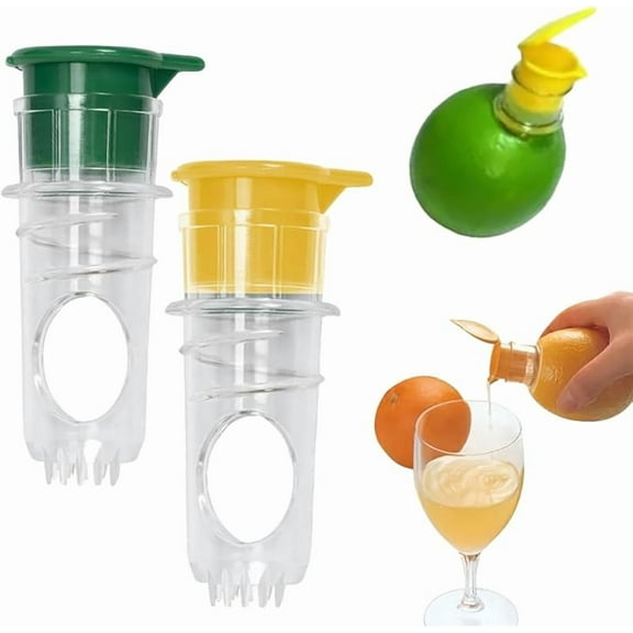 2025 New Screw-Top Lemon Squeezer, Manual Citrus Juicer Portable Lemon Juicer With Lid,Built-In Filter Orange Citrus Press For Cocktails Drinks And Cooking (Green,2pcs)