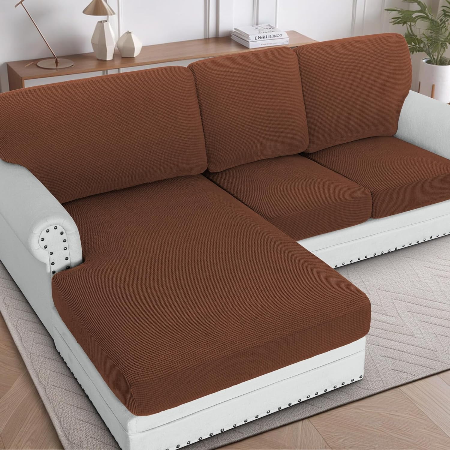 2025 New Sectional Couch Covers 6 Pieces Stretch Sofa Covers for ...