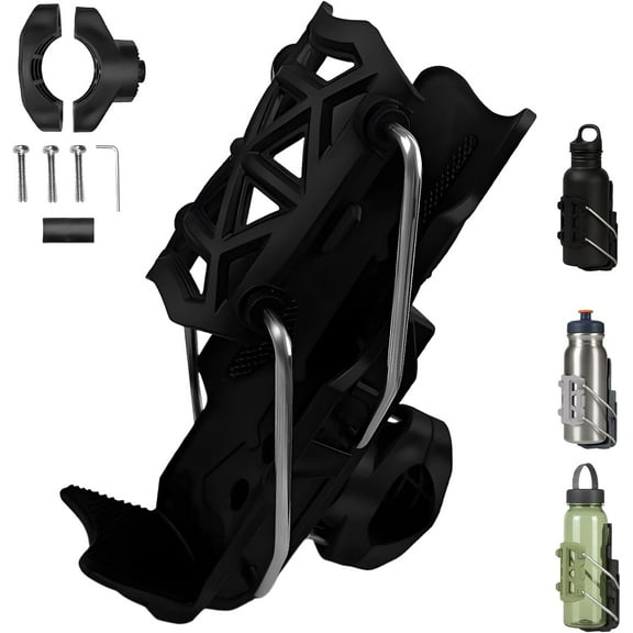 2025 New Self Adjusting Cup Holder for Motorcycle, Adaptive Cycling Bottle Holder Fits up to 2.95" Diameter, Automatic Clamp Design, Universal Bottle Cage for Bikes Scooters Strollers
