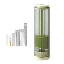 2025 New Sewing Needle Case, Hand Sewing Needle Sewing Tool Set Threader Unthreader Tool, Upgrade Multi-Purpose Large-Eye Stitching Needle and Thread Kit for Leather,Green