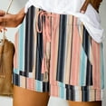 thumbnail image 1 of 2025 New Shorts for Women Plus Size Fashion Striped Shorts High Waisted Tie Front with Pocket Stretchable Women Shorts Plus Multicolor, 1 of 5