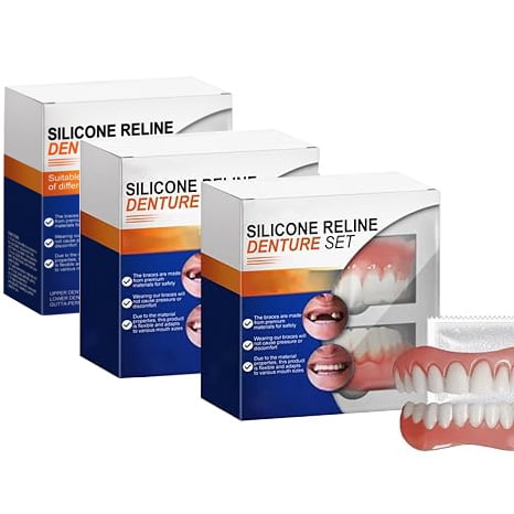 2025 New Silicone Reline Denture Set, Denture Silicone Reline Kit,Silicone Dentures,The Beauty of A Smile Materials for Dentures (3 Sets)