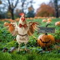 thumbnail image 1 of 2025 New Skeleton Riding Rooster Garden Stake, Chicken Skeleton Halloween Metal Yard Sign, Metal Chicken Decorative, Suitability for Garden, Yard, Lawn, Outdoor Decor, 1 of 5