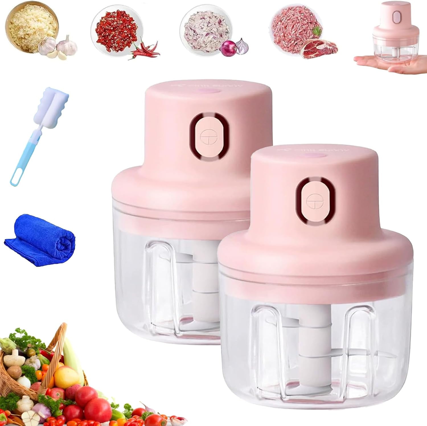2025 New Skypicnic Wireless Food Chopper 2 styles, 100ml/250ml Mini Portable Veggie Chopper