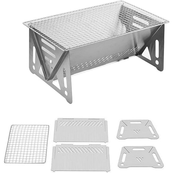 2025 New Slot Grill - Collapsible BBQ Grill for Easy Storage Steel, Slot Gr-ill BBQ Collapsible, For Outdoor Backpacking Hiking Camp Oven Burning Camping