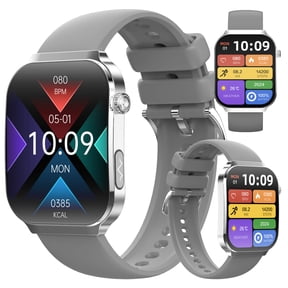 2025 New Smart Watch Curved Full Touch Display 2.2" Silver