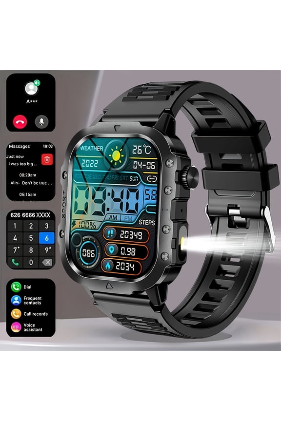 2025 New Smart Watch Men's Sports Smart Watch - HD Display, Two Straps, Call And SMS Reminders, Music Control, Photographing, Multiple Panel Options - USB Charging - Perfect Holiday Gift