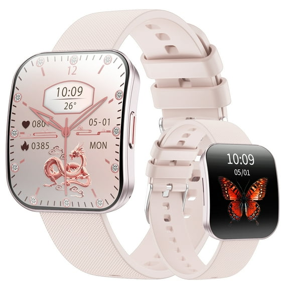 2025 New Smartwatch for Men Women, 1.85" Large Screen (Bluetooth Calling), Sleep & Step Tracker, 100+ Sports Modes, IP68 Waterproof Fitness Watch Compatible with iOS Android, Rose Gold