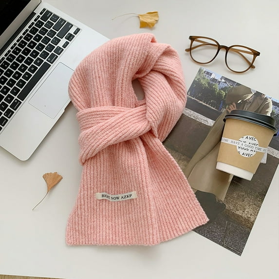 2025 New Solid Color Knit Scarf, Soft Yarn Winter Neck Wrap for Women & Students,160*19,5