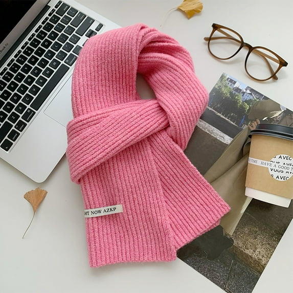 2025 New Solid Color Knit Scarf, Soft Yarn Winter Neck Wrap for Women & Students,160*19,8