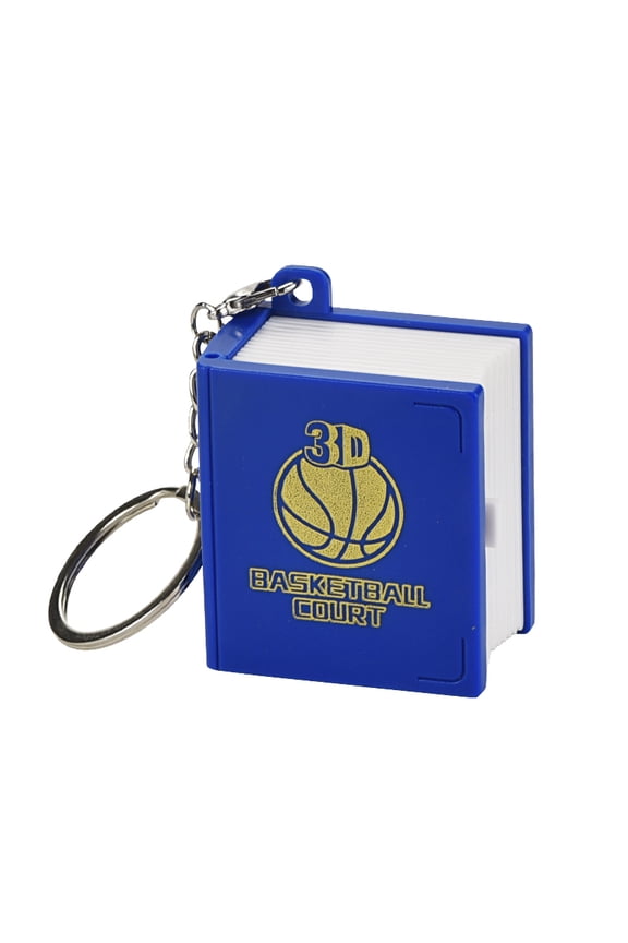 2025 New Sports 3D Pop-Up Keychain,Auto-Folding Soccer/Basketball Book Charm with Button,Plastic Scene Gift for Fans&Desk Decor