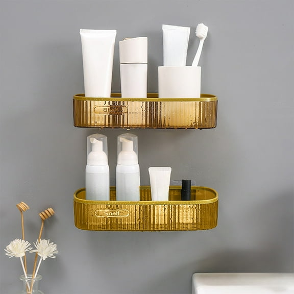 2025 New Storage Shelf Savings Up to 65% off Light Bathroom Bathroom Shelf Wall Mounted Toilet Bathroom Vanity Shelf - Yellow