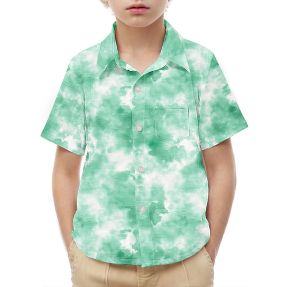 2025 New Summer Boys T-Shirts Size 8 Casual Lapels Short Sleeved Print Boys T Shirts Breathable T Shirts for Girls