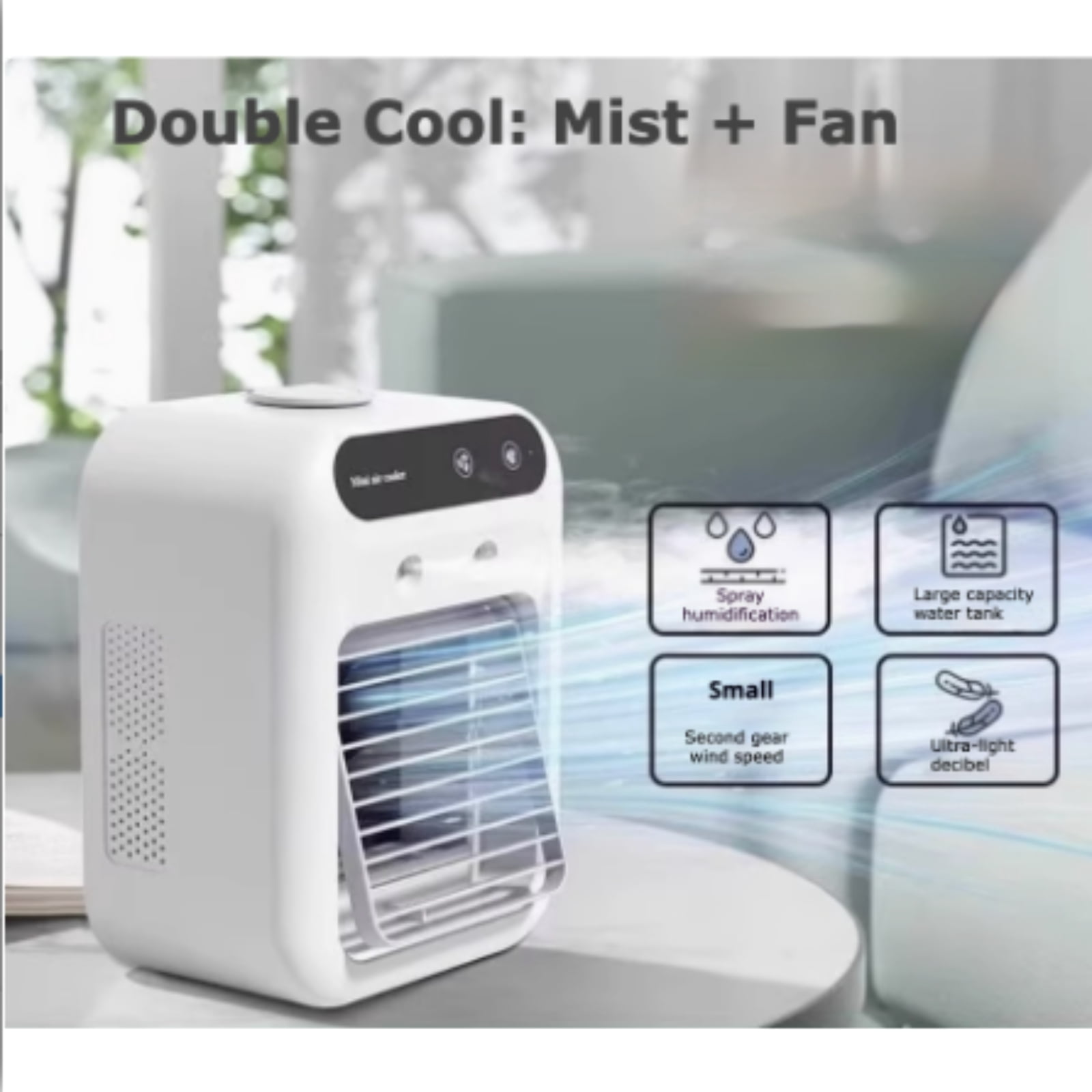 2025 New Summer Fan Cooler: Home & Dorm Use, Humidifying, Mini Portable Fan, Quiet Desktop Air Cooler
