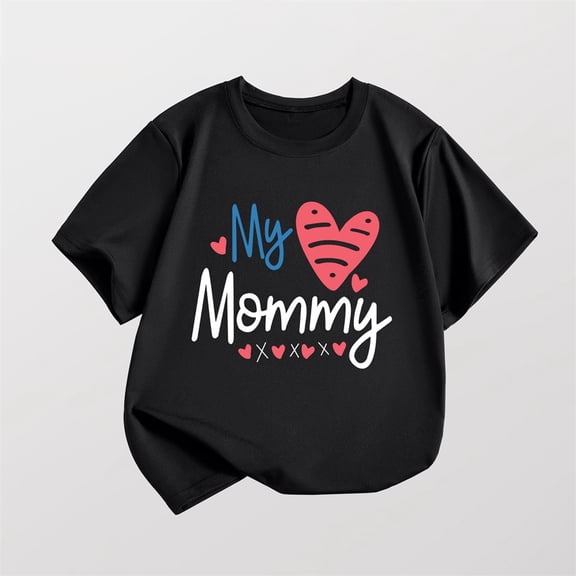 2025 New Summer Short Sleeve Tops Girls Casual Round Neck Print Boys T Shirts Breathable Graphic Tees Girls