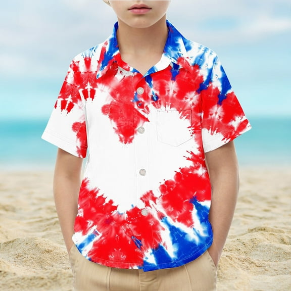 2025 New Summer Tops for Girls Boys' and Toddler Boys' Short Sleeve Button Down Shirt Boys' Uniform Short Sleeve Pique Polo Graphic Tees Boys