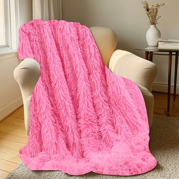 2025 New Super Comfort Oversized Warm Thick Bubble Double Sided Plush Rabbit Faux Fur Throw Blanket, Super Soft Blanket, Fluffy Blanket,Soft Cozy Blanket for Couch Chair Bed Sofa Living Room