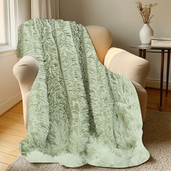 2025 New Super Comfort Oversized Warm Thick Bubble Double Sided Plush Rabbit Faux Fur Throw Blanket, Super Soft Blanket, Fluffy Blanket,Soft Cozy Blanket for Couch Chair Bed Sofa Living Room