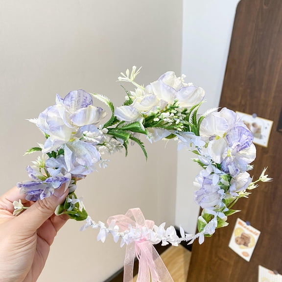 2025 New Super Immortal Meisen Series Dynamic Flower Hair Hoop Wreath Original Wedding Bridal Headwear Wedding Hair Accessories