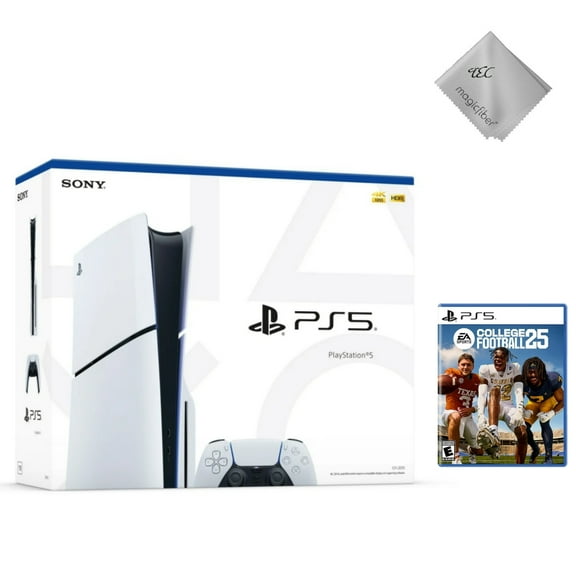 2025 New TEC PlayStation_5 Slim Disc Edition Console - Includes EA Sports College Football 25 Game | 1TB SSD Storage, 4K UHD Blu-Ray, DualSense Controller