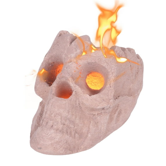 2025 New Terrifying Human Skull Fire ,Fireproof Imitated Human Skull Ceramic,Durable Reusable Fire Skulls,Halloween Skulls Shaped Fire Stones for Fire s Bonfire Campfire Fireplaces
