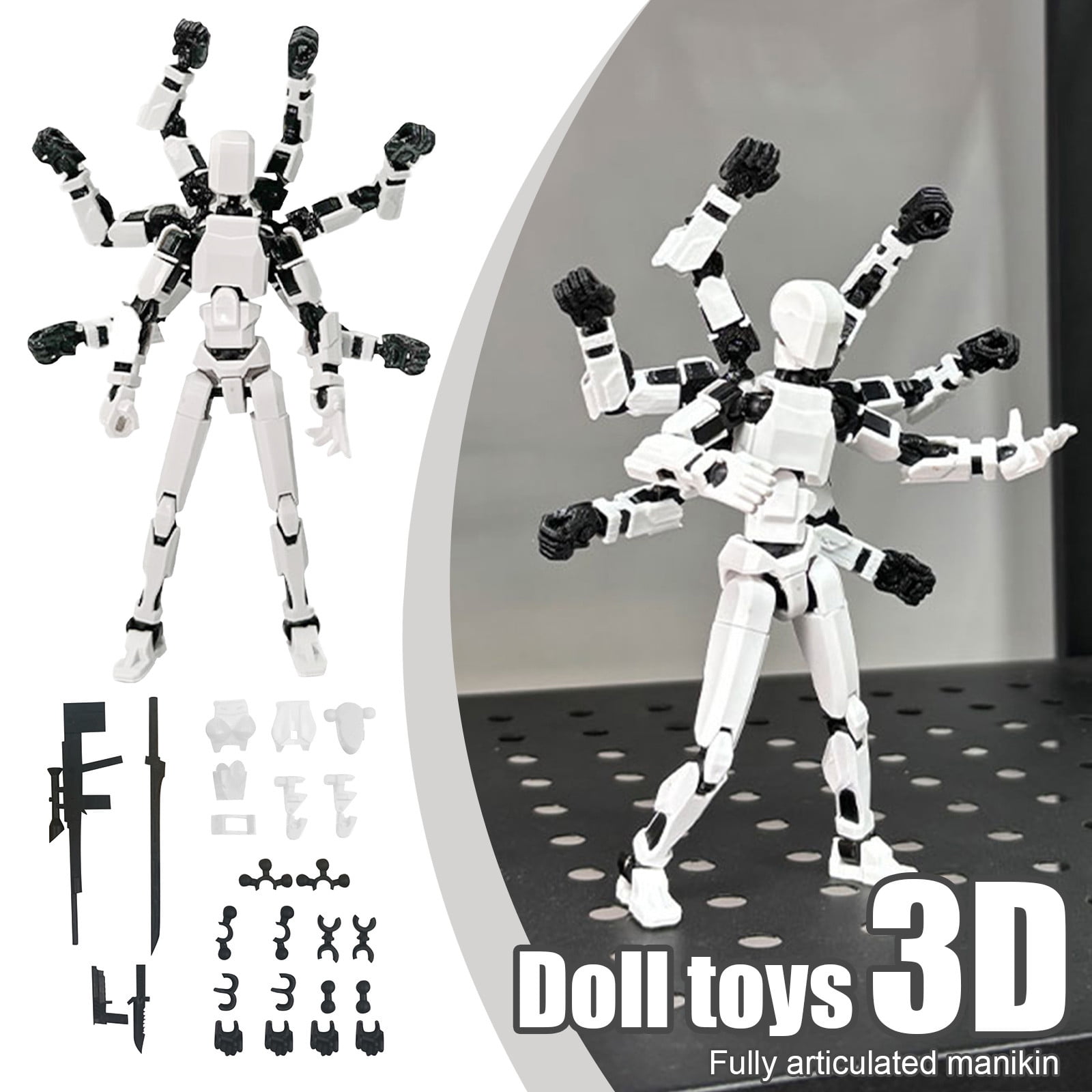 2025 New Titan 13 Action Eight Arms Figure,Dummy Robot 13 Action