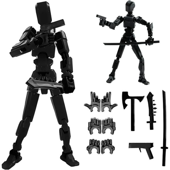 2025 New Titan 13 Action Figure Set, Nova 13 Robot Action Figure, 3D Printed Multi-Jointed Movable, Decorations for Action Figures - Assembly Completed (Assembly Completed-Black)