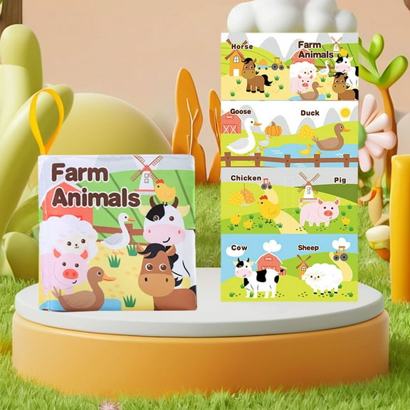2025 New Toy Fabric Book With Crinkle Sound Safe Chew Educational Book Interactive Learning Fabric Book Textured Fabric Reading Material