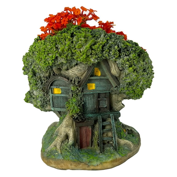 2025 New Tree House Flower Pot, Multi-Function Resin Planter Bonsai Pot Decorative Statue for Home Office Succulents Display