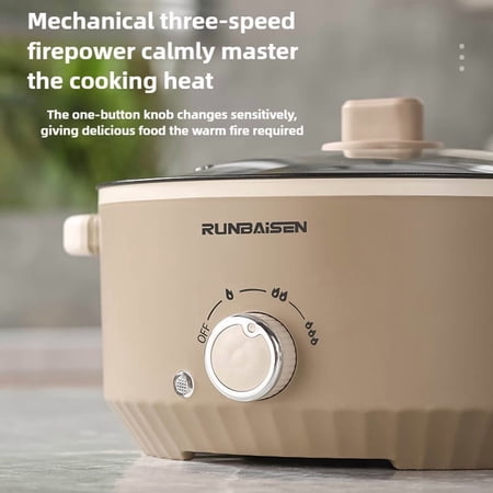 2025 New US-Spec Electric Hot Pot & Wok, 3-Speed Power Control,Multi-Functional Electric Cooker, Portable Non-Stick Hot Pot, Ideal for Soup, Stew & Noodles, Perfect for Home,Dorm,Kitchen & Office Use