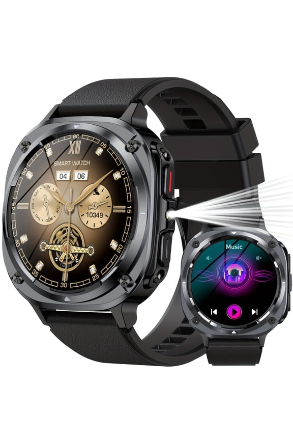 2025 New Unisex Smart Watch, 1.43" HD AMOLED Screen, Ultra-Thin Zinc Alloy Frame, Bluetooth Call & Message Alert, Flashlight, Step/Calorie/Sleep Fitness Tracker, Premium Fashion Holiday Gift