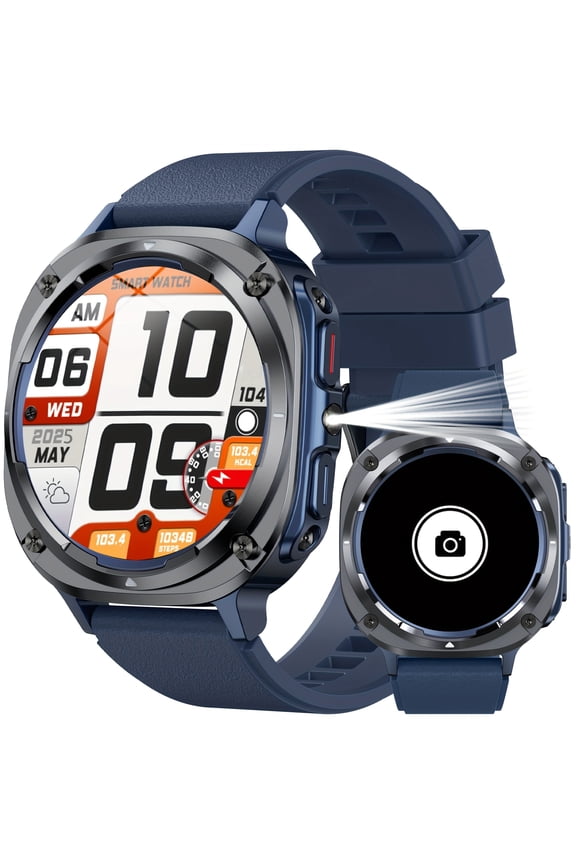 2025 New Unisex Smart Watch, 1.43" HD AMOLED Screen, Ultra-Thin Zinc Alloy Frame, Bluetooth Call & Message Alert, Flashlight, Step/Calorie/Sleep Fitness Tracker, Premium Fashion Holiday Gift