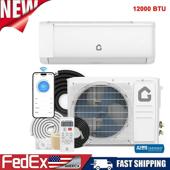 22 SEER2 12000 BTU Ductless Mini Split Air Conditioner & Heat Pump Inverter up to 750 Sq.ft , 115 V