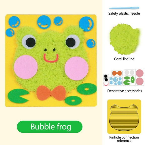 2025 New Upgrade DIY Embroidery Doll Set, Cartoon Animal Sewing Crafts Kit, Frogs