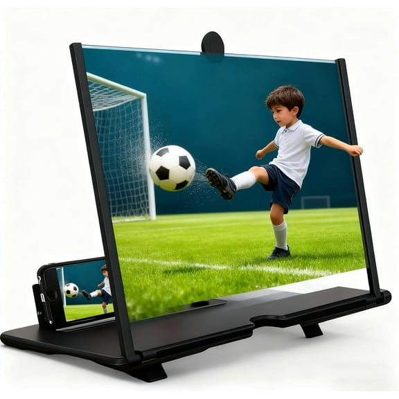 2025 New Upgrade Screen Magnifier, Mobile Phone Magnifier Screen, Mobile Phone Magnifier Projector Screen, Foldable Design for Bedside & Travel (Black, 12 in)