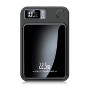 10000mAh Magnetic Wireless Power Bank,22.5W Fast Charging Portable Charger with LED Digital Display Compatible with Wireless and Wired Charging,USB -C Battery Pack for Quick Charging, Black