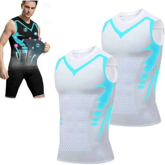 2025 New Version Ionic Shaping Sleeveless Shirt, Soft Comfortable Sleeveless Vest for Men Build a Toned Body