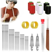 2025 New Vggrvlo Big Eye Steel Sewing Needles Kit 37PCS Long & Thin Handmade Quilting & Sewing Needles Kit for for DIY Sewing （37PCS)