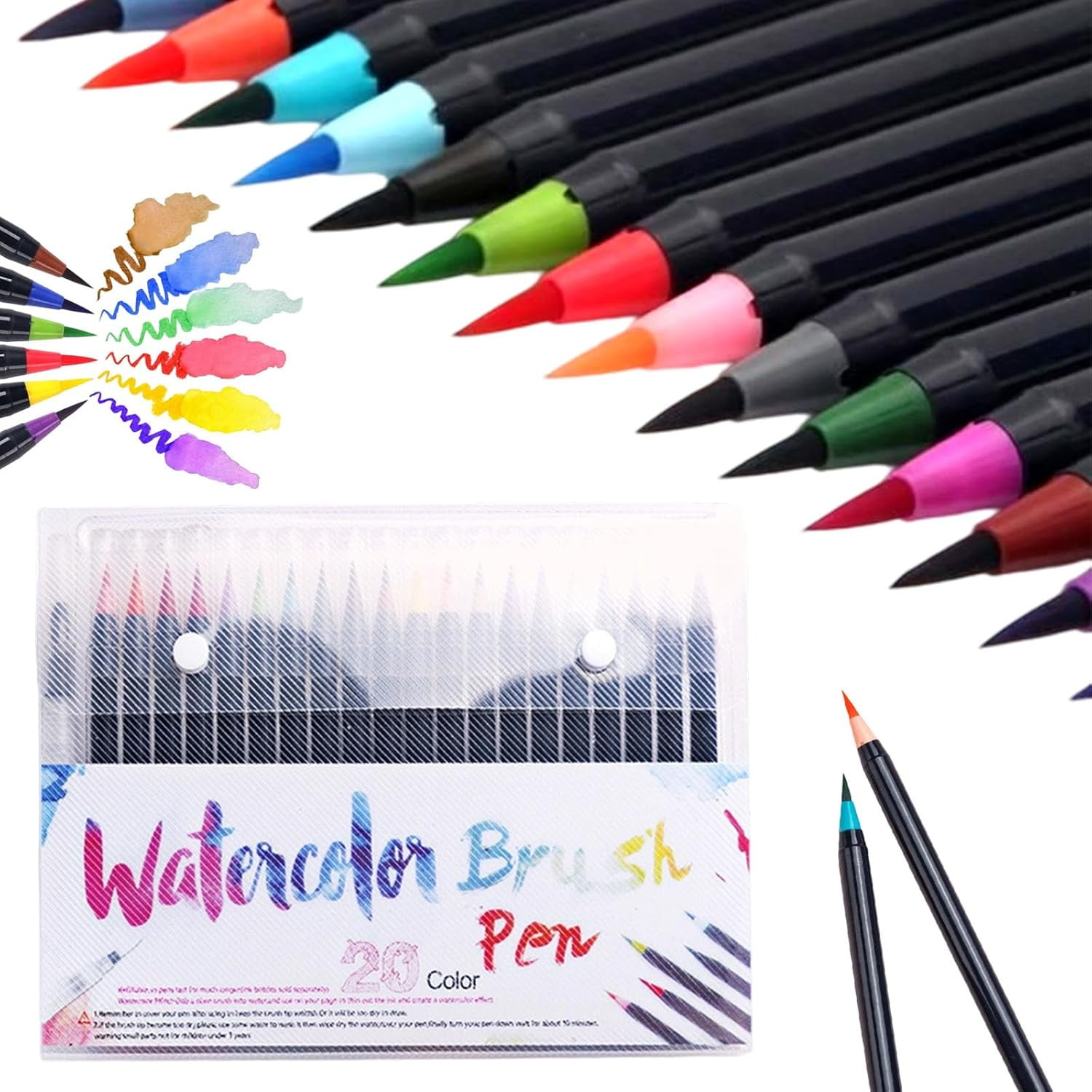 2025 New Watercolor Real Brush Pen Sets, Water Color Brush with Soft ...