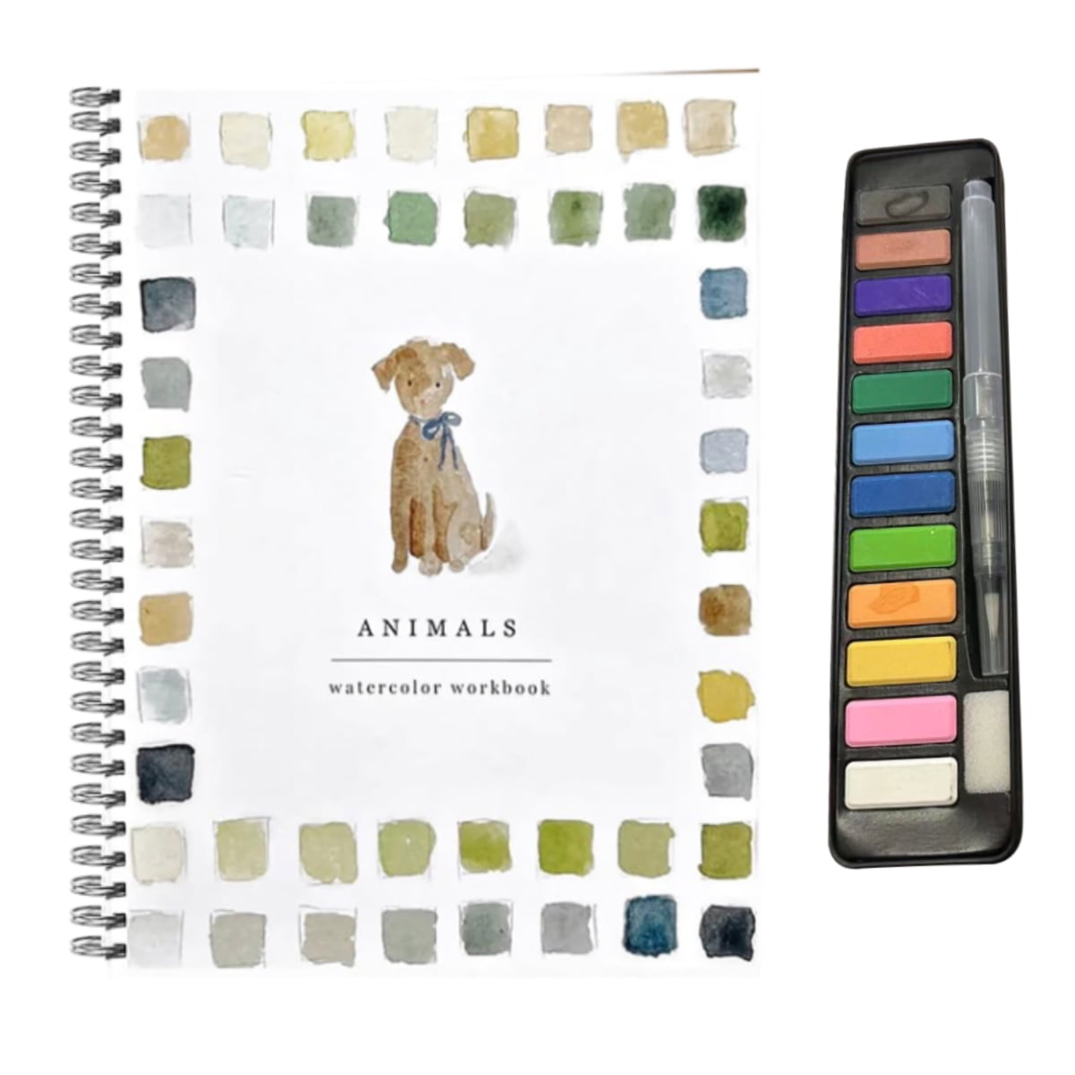 2025 New Watercolor Workbook, Beginner-Friendly Animals Watercolor ...